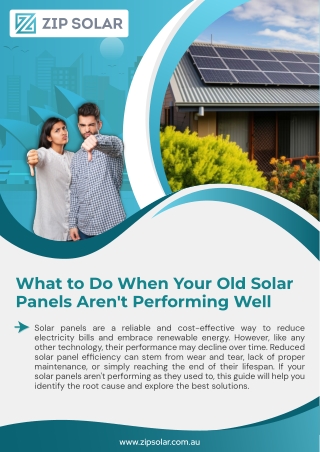 What to Do When Your Old Solar Panels Aren't Performing Well