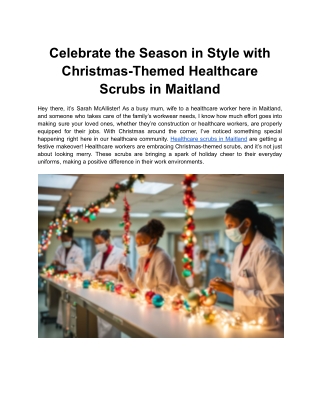 Celebrate the Season in Style with Christmas-Themed Healthcare Scrubs in Maitland