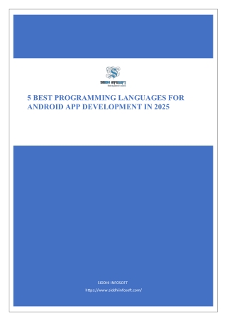 5 Best programming languages for android app development in 2025 - Siddhi