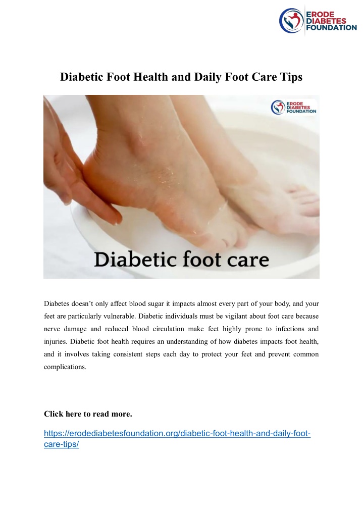 diabetic foot health and daily foot care tips