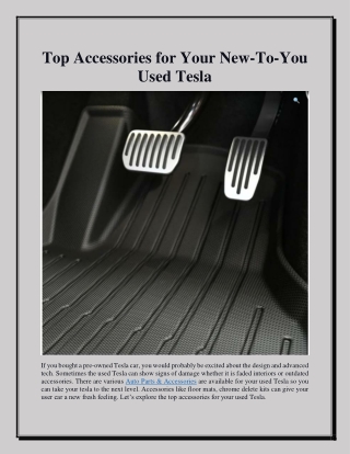 Top Accessories for Your New-To-You Used Tesla