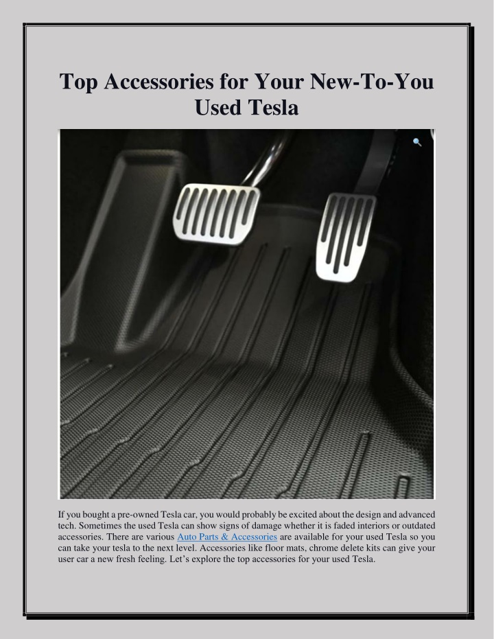 top accessories for your new to you used tesla