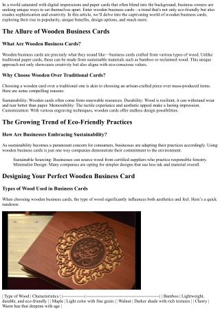 Stand Out in Style: The Rise of Wooden Business Cards