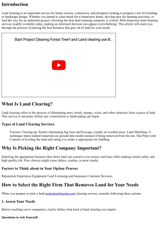 Just how to Select the Right Company That Removes Land for Your Requirements