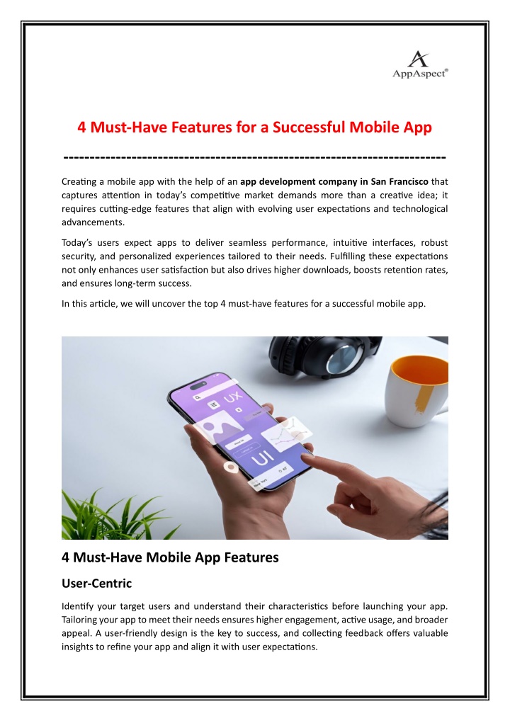 4 must have features for a successful mobile app