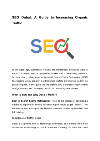 SEO Dubai_ A Guide to Increasing Organic Traffic