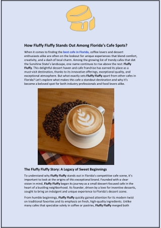 How Fluffy Fluffy Stands Out Among Florida’s Cafe Spots?