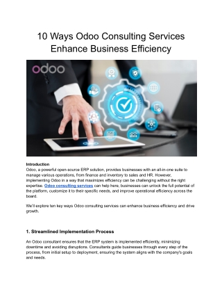 10 Ways Odoo Consulting Services Enhance Business Efficiency