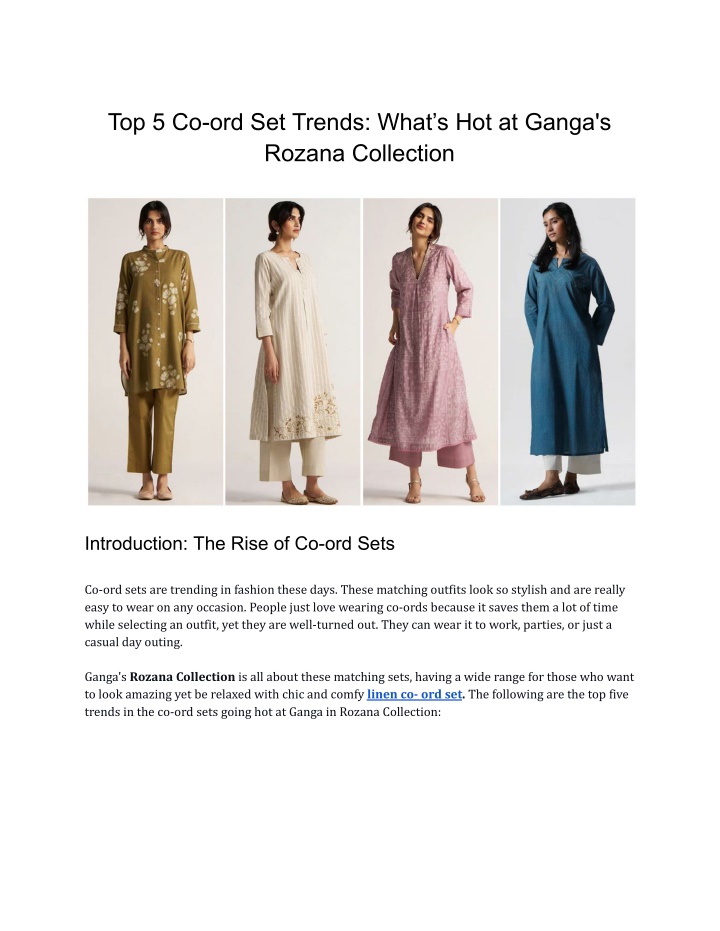 top 5 co ord set trends what s hot at ganga