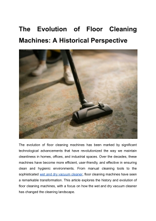 The Evolution of Floor Cleaning Machines_ A Historical Perspective