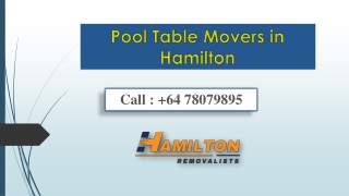 Pool Table Movers in Hamilton