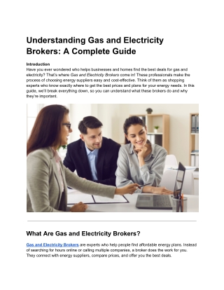 understanding gas and electricity brokers