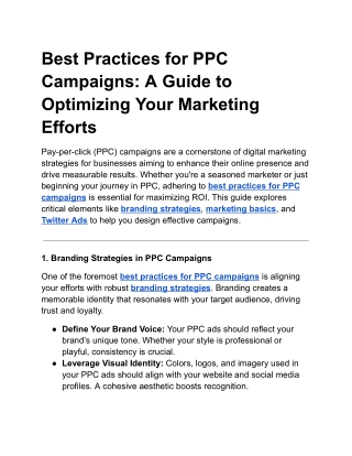 best practices for ppc campaigns a guide