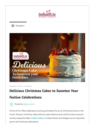 Delicious Christmas Cakes to Sweeten Your Festive Celebrations