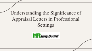 understanding the significance of appraisal letters in professional settings