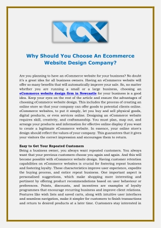 Why Should You Choose An Ecommerce Website Design Company