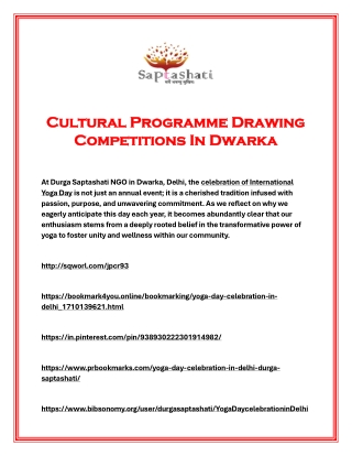 Cultural Programme Drawing Competitions In Dwarka