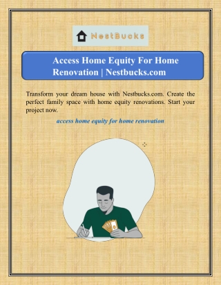 Access Home Equity For Home Renovation | Nestbucks.com