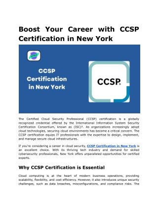 boost your career with ccsp certification