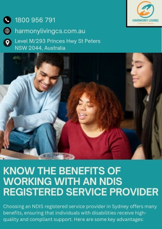 Know the Benefits of Working with an NDIS Registered Service Provider