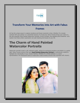 Transform Your Memories into Art with Fabus Frames