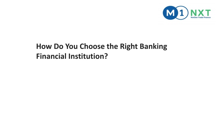 how do you choose the right banking financial