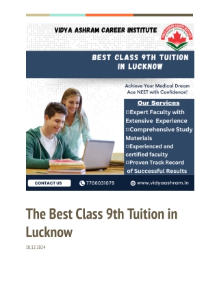Best Class 9th Tuition in Lucknow