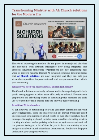 AI Church solutions