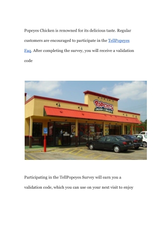 TellPopeyes – Win $1000 Gift Card – Popeyes Survey