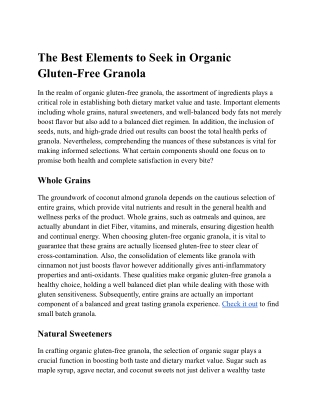 The Best Substances to Search For in All Natural Gluten-Free Granola