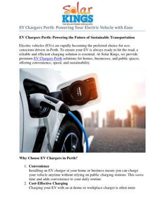 EV Chargers Perth