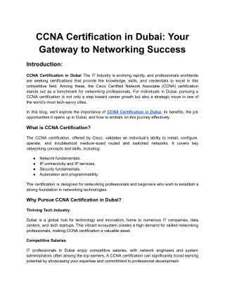 CCNA Certification in Dubai_ Your Gateway to Networking Success