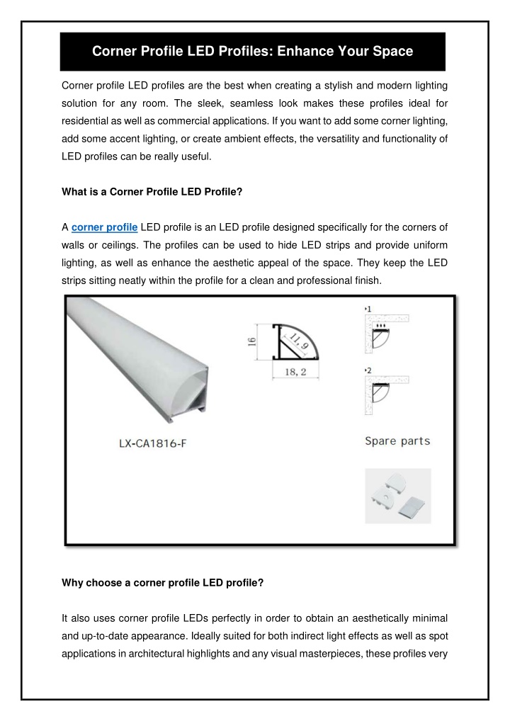 corner profile led profiles enhance your space