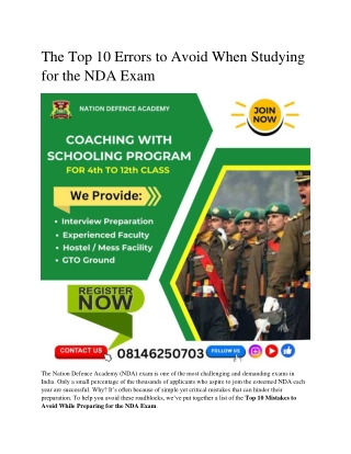 the top 10 errors to avoid when studying