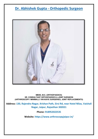 Dr. Abhishek Gupta - Orthopedic Surgeon