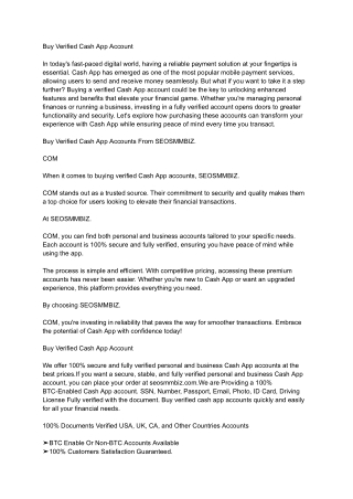 Potential Uses for Buy Verified Cash App Account