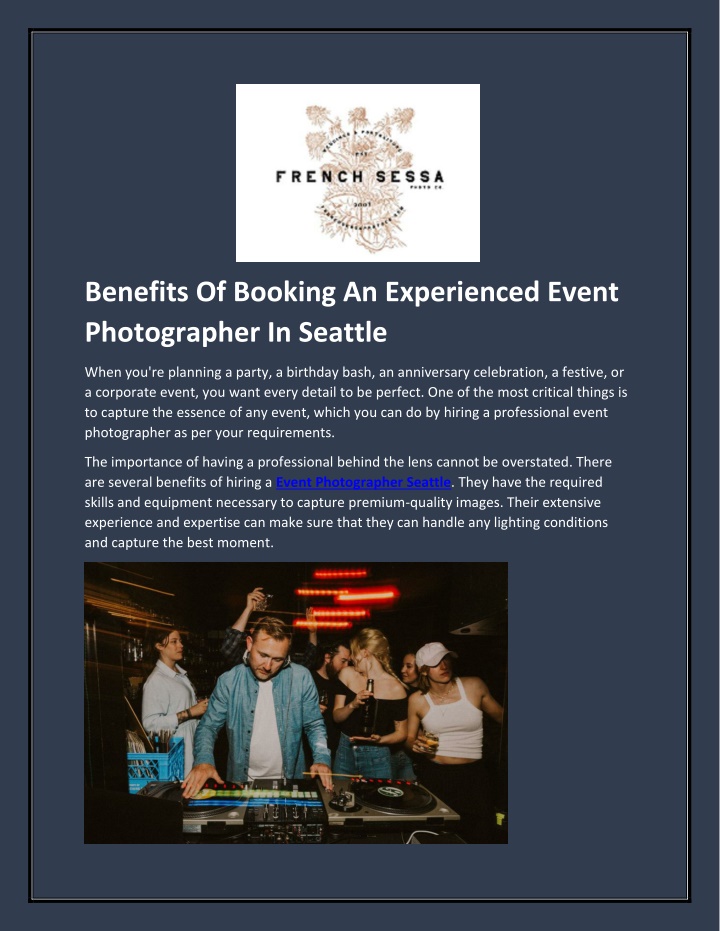 benefits of booking an experienced event