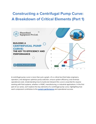 Constructing a Centrifugal Pump Curve: A Breakdown of Critical Elements (Part 1)