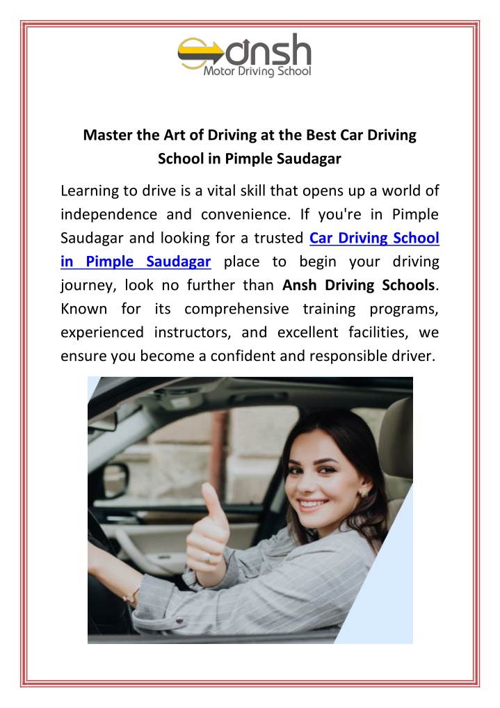 master the art of driving at the best car driving