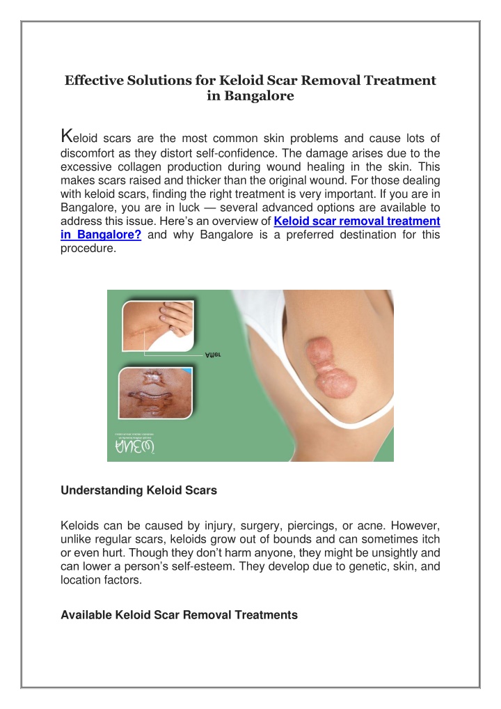 effective solutions for keloid scar removal