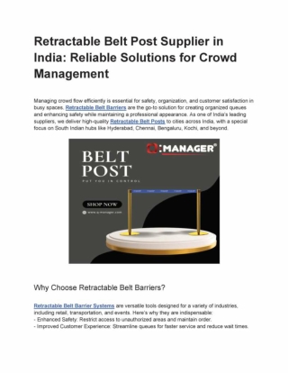 Retractable Belt Post Supplier in India_ Reliable Solutions for Crowd Management