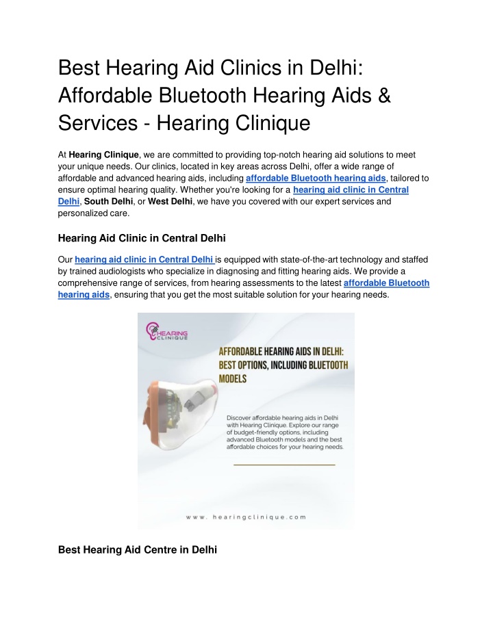 best hearing aid clinics in delhi affordable bluetooth hearing aids services hearing clinique