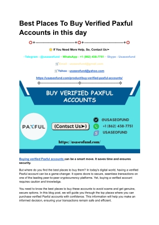 Best Places To Buy Verified Paxful Accounts in this day
