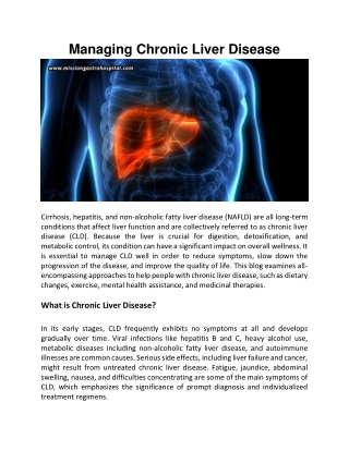 Managing Chronic Liver Disease