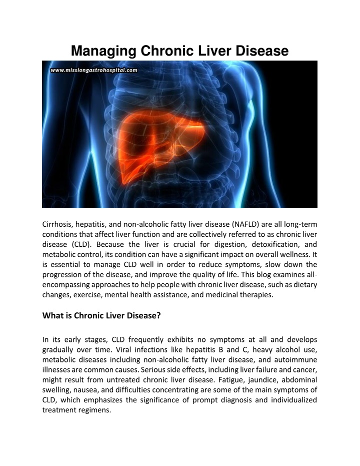 managing chronic liver disease