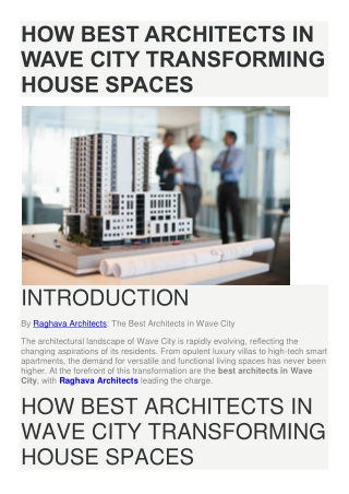 How Best Architects in Wave City Transforming House Spaces