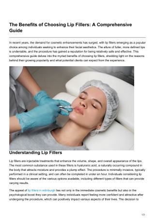the benefits of choosing lip fillers
