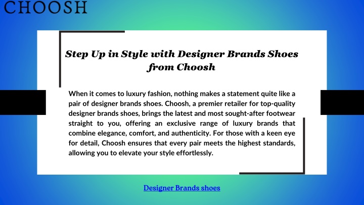 step up in style with designer brands shoes from