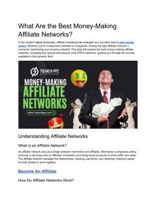 What Are the Best Money-Making Affiliate Networks?