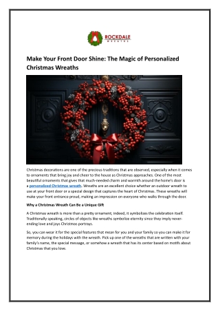Personalized Holiday Wreaths – Unique Decor for a Festive Touch